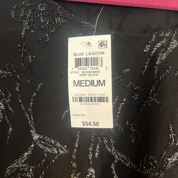 NEW NWT JM Collection Medium Sparkly Silver Black Formal Blouse Shirt Top Dinner - Picture 4 of 11